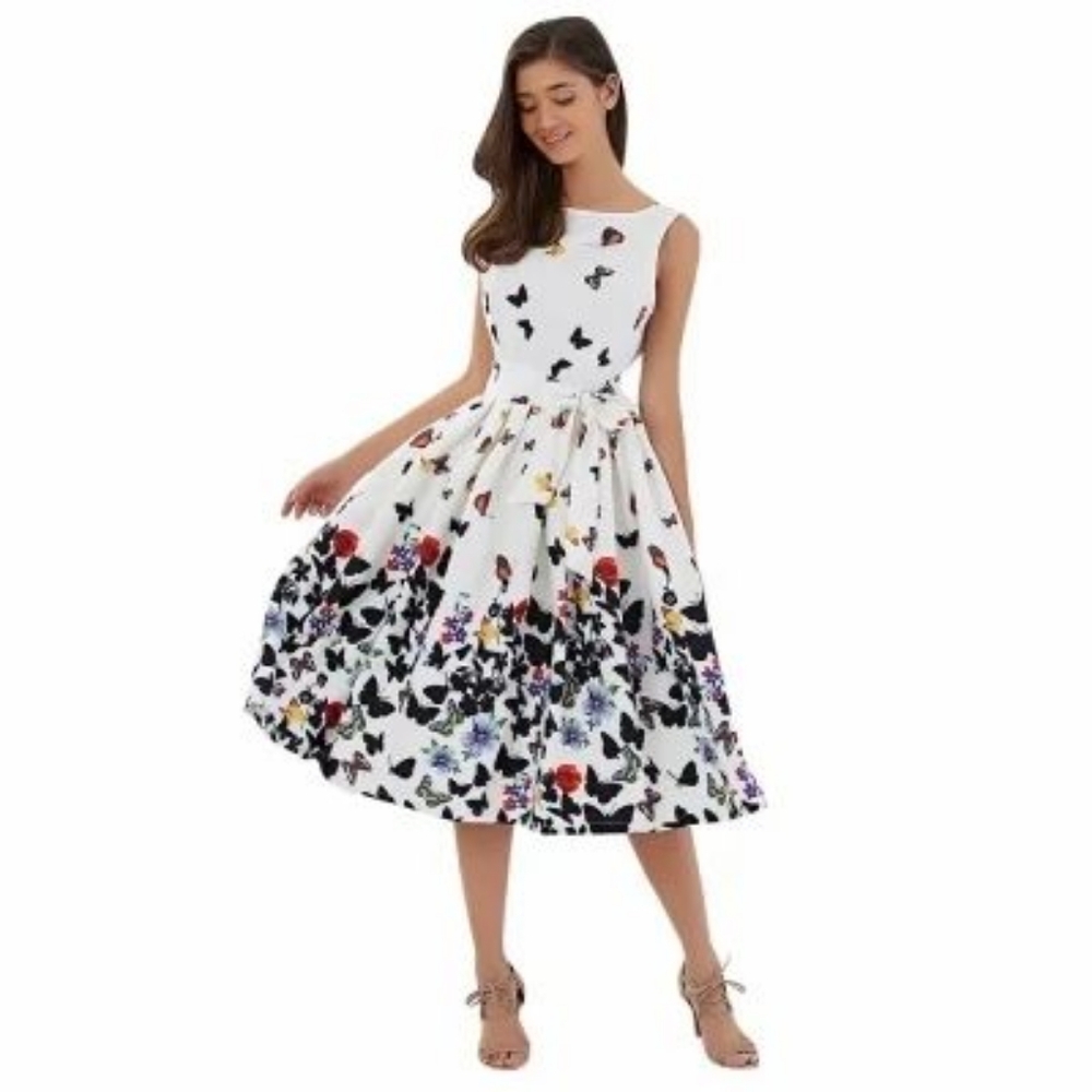 NWOT Medium/Large Floral Butterfly Print Dress